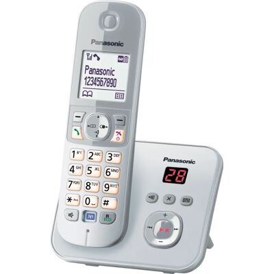 Τηλέφωνο DECT Panasonic KX-TG6821GS Ασημί με Αναγνωριστικό Κλήσεων Τηλέφωνο DECT Panasonic KX-TG6821GS Ασημί με Αναγνωριστικό Κλήσεων