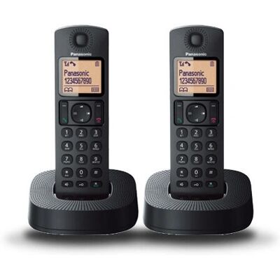 Panasonic KX-TGC312SPB - Teléfono inalámbrico dual con LCD, bloqueo de llamadas, modo Eco - Teléfono Panasonic KX-TGC312SPB - Teléfono inalámbrico dual con LCD, bloqueo de llamadas, modo Eco - Teléfono