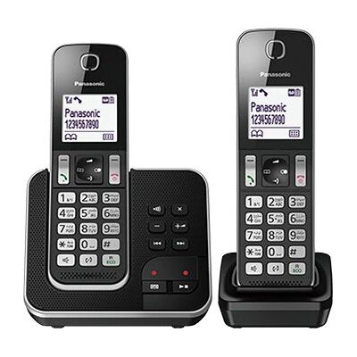 Panasonic KX-TGD322 Duo DECT Telefoon met Antwoordapparaat - Zwart Panasonic KX-TGD322 Duo DECT Telefoon met Antwoordapparaat - Zwart