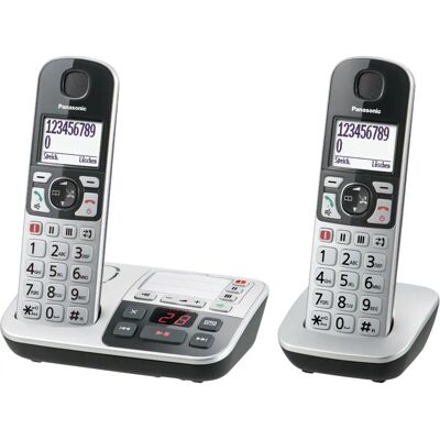 Téléphone sans fil Panasonic KX-TGE522GS argenté avec répondeur - Publicité Téléphone sans fil Panasonic KX-TGE522GS argenté avec répondeur - Publicité