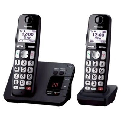 Panasonic KX-TGE822EB Black Cordless Phone with Large LCD Panasonic KX-TGE822EB Black Cordless Phone with Large LCD
