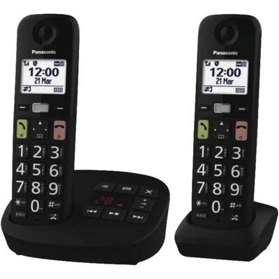 Panasonic KX-TGU-132EXB - Tasti grandi - Segreteria - Telefono Panasonic KX-TGU-132EXB - Tasti grandi - Segreteria - Telefono
