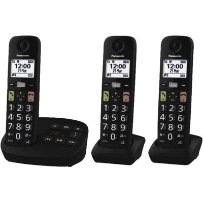 Telefono Panasonic KX-TGU133EXB Nero per anziani Telefono Panasonic KX-TGU133EXB Nero per anziani