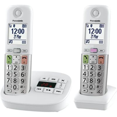 Téléphone Panasonic KX-TGU43 avec 2 combinés - Amplifié, Lampe, Blocage appels - Publicité Téléphone Panasonic KX-TGU43 avec 2 combinés - Amplifié, Lampe, Blocage appels - Publicité
