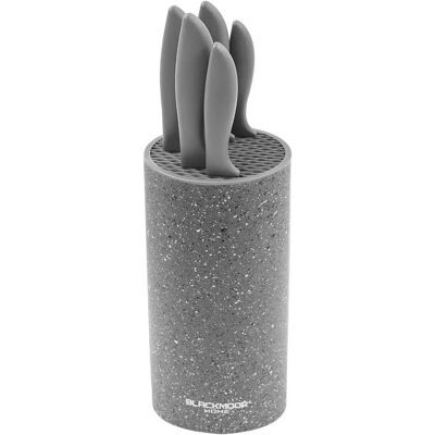 Blackmoor 66919 Grey Stainless Steel 5-Piece Knife Block Set Blackmoor 66919 Grey Stainless Steel 5-Piece Knife Block Set