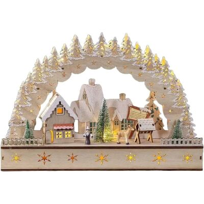 The Christmas Workshop - 70189 - LED - Wooden Christmas Village Scene The Christmas Workshop - 70189 - LED - Wooden Christmas Village Scene