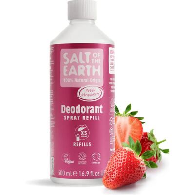 Salt of the Earth Natürliches Deodorant Spray Nachfüllpack, Süßer Erdbeergeschmack, 500 ml Salt of the Earth Natürliches Deodorant Spray Nachfüllpack, Süßer Erdbeergeschmack, 500 ml