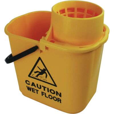 2Work Yellow 15L Polypropylene Mop Bucket with Wringer - Mop Accessory 2Work Yellow 15L Polypropylene Mop Bucket with Wringer - Mop Accessory