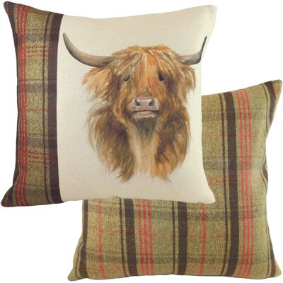 Evans Lichfield Hunter Highland Cow Cushion - Multicolour - 43cm x 43cm - Cushion Evans Lichfield Hunter Highland Cow Cushion - Multicolour - 43cm x 43cm - Cushion