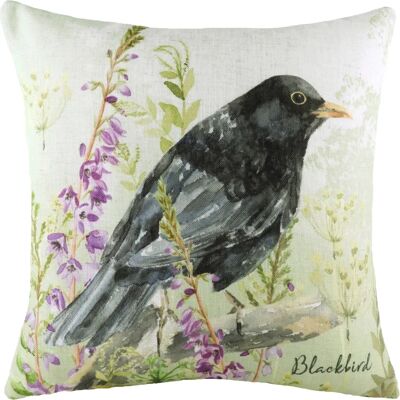Evans Lichfield - Spring Birds Blackbird Watercolour - Multicolor - Cushion Evans Lichfield - Spring Birds Blackbird Watercolour - Multicolor - Cushion