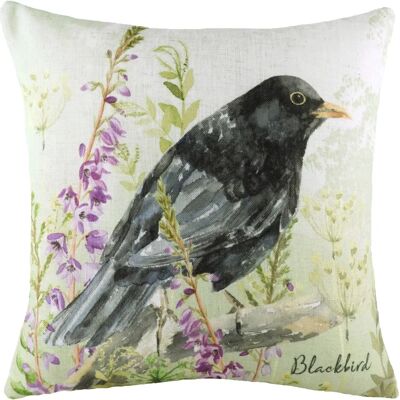 Evans Lichfield - Spring Birds Blackbird Watercolour - Multicolore - Cushion Evans Lichfield - Spring Birds Blackbird Watercolour - Multicolore - Cushion
