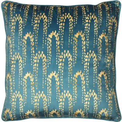 Furn. - Wisteria Velvet Feather Filled Cushion - Teal - Cushion Furn. - Wisteria Velvet Feather Filled Cushion - Teal - Cushion