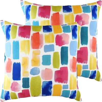 Evans Lichfield - Aquarelle Dash - Multicolour - Cushion Evans Lichfield - Aquarelle Dash - Multicolour - Cushion