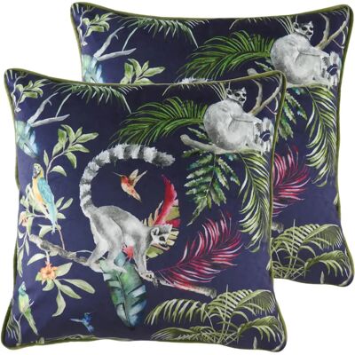 Evans Lichfield - Jungle Lemur Cushions - Blu - 43x43 - Cuscino Evans Lichfield - Jungle Lemur Cushions - Blu - 43x43 - Cuscino
