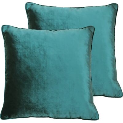 Cojines de Terciopelo Luxe de Paoletti - Azul Turchese - Pack Doble - Cojín Cojines de Terciopelo Luxe de Paoletti - Azul Turchese - Pack Doble - Cojín