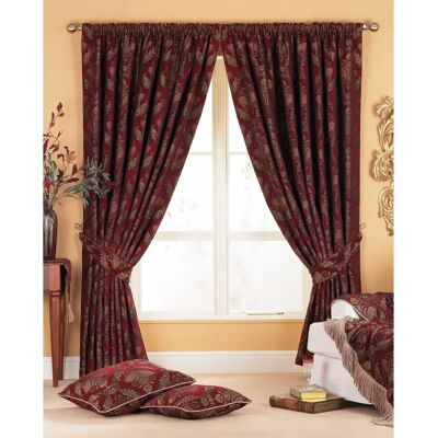 Paoletti Shiraz Bordeaux Jacquard Gardiner - Traditionell Stil Paoletti Shiraz Bordeaux Jacquard Gardiner - Traditionell Stil