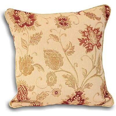 Paoletti Zurich Floral Jacquard Cushion Cover - Champagne - One Size Paoletti Zurich Floral Jacquard Cushion Cover - Champagne - One Size