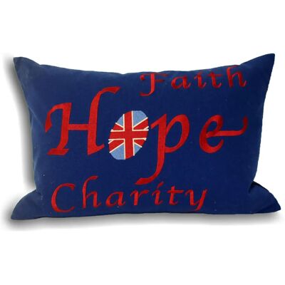 Paoletti - Faith Printed Feather Filled Cushion - Azul marino - Cushion Paoletti - Faith Printed Feather Filled Cushion - Azul marino - Cushion