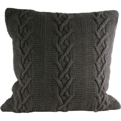 Poszewka na poduszkę Aran Cable Knit od Paoletti - Szara bawełna - Jeden rozmiar Poszewka na poduszkę Aran Cable Knit od Paoletti - Szara bawełna - Jeden rozmiar