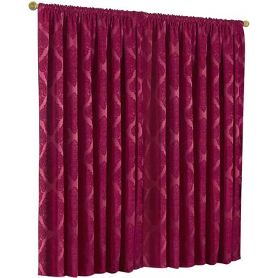 Paoletti Winchester Jacquard Ready Made Pencil Pleat Curtains - Raspberry Paoletti Winchester Jacquard Ready Made Pencil Pleat Curtains - Raspberry