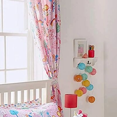 Unicorn Pink Children's Pencil Pleat Curtains - Kids Room Decor Unicorn Pink Children's Pencil Pleat Curtains - Kids Room Decor
