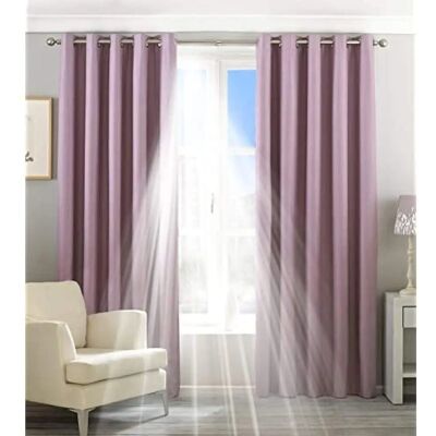 Riva Home Twilight Mauve Blackout Curtains - 229cm x 229cm - Curtains Riva Home Twilight Mauve Blackout Curtains - 229cm x 229cm - Curtains