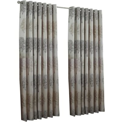 Cortinas con motivo de árbol de roble Paoletti Oakdale - Plateado/Rojo - 229cm x 137cm Cortinas con motivo de árbol de roble Paoletti Oakdale - Plateado/Rojo - 229cm x 137cm