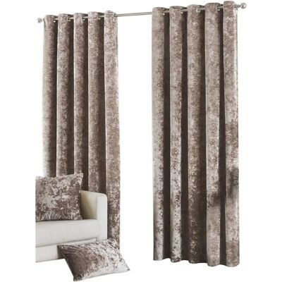 Paoletti Verona Crushed Velvet Oyster Eyelet Curtains - 168x183cm Paoletti Verona Crushed Velvet Oyster Eyelet Curtains - 168x183cm