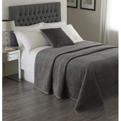Edredón de cama Brooklands de Paoletti - Gris algodón - 240x250 cm Edredón de cama Brooklands de Paoletti - Gris algodón - 240x250 cm