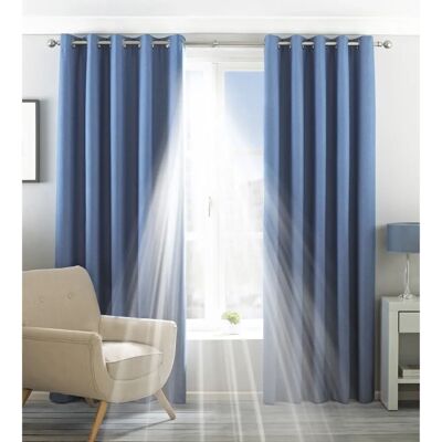 Riva Home Twilight Blackout Eyelet Curtains - 229cm x 229cm - Blue Riva Home Twilight Blackout Eyelet Curtains - 229cm x 229cm - Blue