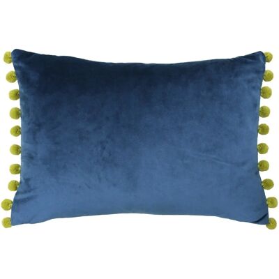 Capa de almofada de veludo Fiesta com pompom - Azul índigo - Tamanho único Capa de almofada de veludo Fiesta com pompom - Azul índigo - Tamanho único