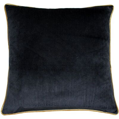 Paoletti Meridian Piped Velvet Feather Filled Cushion - Negro - Talla única Paoletti Meridian Piped Velvet Feather Filled Cushion - Negro - Talla única