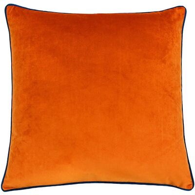Paoletti - Meridian Piped Velvet Feather Filled Cushion - Naranja Paoletti - Meridian Piped Velvet Feather Filled Cushion - Naranja