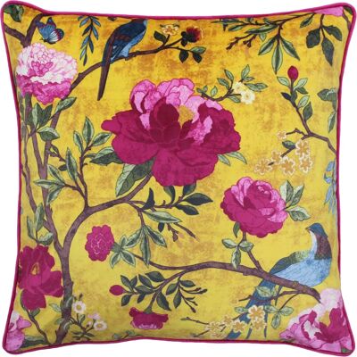 Paoletti - Chinoiserie Piped Floral - Oro - Talla única - Funda de cojín Paoletti - Chinoiserie Piped Floral - Oro - Talla única - Funda de cojín