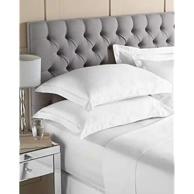 Paoletti Double White Cotton Percale Fitted Sheet - 200TC Paoletti Double White Cotton Percale Fitted Sheet - 200TC