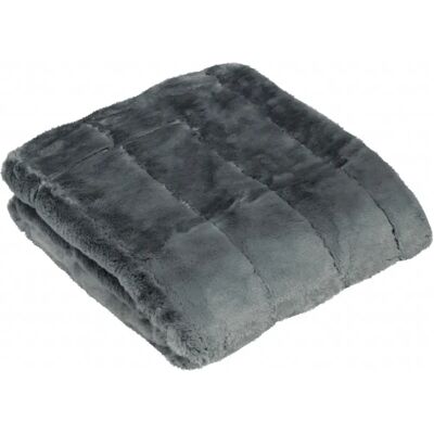 Paoletti Empress Faux Fur Decke - Dunkelgrau - 140x200cm Paoletti Empress Faux Fur Decke - Dunkelgrau - 140x200cm