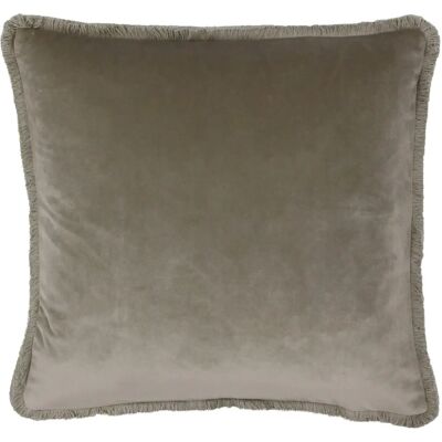 Fodera cuscino in velluto con frange Freya - Taupe - Taglia unica Fodera cuscino in velluto con frange Freya - Taupe - Taglia unica