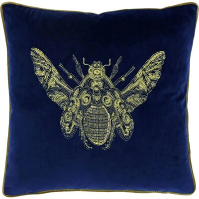 Paoletti Cerana Embroidered Bee Velvet Cushion - 50cm x 50cm - Cushions Paoletti Cerana Embroidered Bee Velvet Cushion - 50cm x 50cm - Cushions