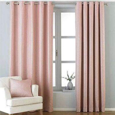 Paoletti Atlantic Twill Baby Pink Curtains - 168cm x 137cm - Curtains Paoletti Atlantic Twill Baby Pink Curtains - 168cm x 137cm - Curtains