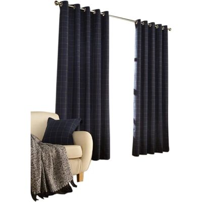 Cortinas de ventana a cuadros navy de Furn Ellis - 168cm x 183cm - Cortinas Cortinas de ventana a cuadros navy de Furn Ellis - 168cm x 183cm - Cortinas