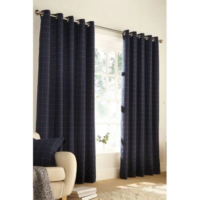Tende a Quadri Navy Furn Ellis - 229cm x 229cm - Tenda Tende a Quadri Navy Furn Ellis - 229cm x 229cm - Tenda