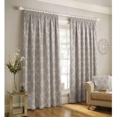 Paoletti Olivia Embroidered Geometric Curtains - 229cm x 229cm Paoletti Olivia Embroidered Geometric Curtains - 229cm x 229cm