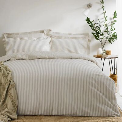 Zestaw poszewek na kołdrę Hebden Mélange Stripe naturalny podwójny Zestaw poszewek na kołdrę Hebden Mélange Stripe naturalny podwójny
