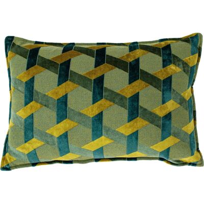 Nowa poszewka na poduszkę Delano 3D Geometry Velvet Jacquard - Turkusowa - Uniwersalny rozmiar Nowa poszewka na poduszkę Delano 3D Geometry Velvet Jacquard - Turkusowa - Uniwersalny rozmiar