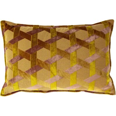 Almohadón de Terciopelo Jacquard de Lujo Amarillo Paoletti Delano - Cojín Almohadón de Terciopelo Jacquard de Lujo Amarillo Paoletti Delano - Cojín
