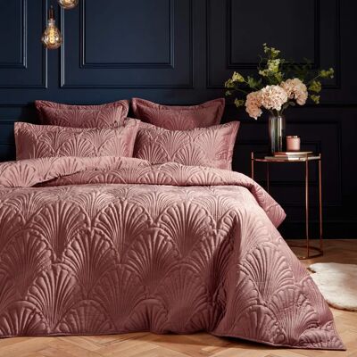 Paoletti Palmeria Steppbett-Set aus Samt - Blassrosa - King Paoletti Palmeria Steppbett-Set aus Samt - Blassrosa - King