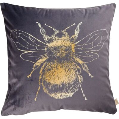 Evans Lichfield Gold Bee Sammet 43cm x 43cm Fylld Kudde - Grå Evans Lichfield Gold Bee Sammet 43cm x 43cm Fylld Kudde - Grå
