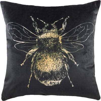 Evans Lichfield Gold Bee Samt-Kissen - Schwarz - Unisex Evans Lichfield Gold Bee Samt-Kissen - Schwarz - Unisex