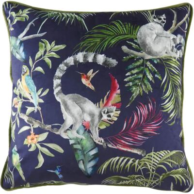 Evans Lichfield Cojín de Terciopelo Lemur - Azul - 43cm x 43cm - Cojín Evans Lichfield Cojín de Terciopelo Lemur - Azul - 43cm x 43cm - Cojín
