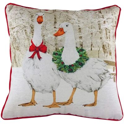 Evans Lichfield Goosie Festive Printed Piped Cushion Cover - Multicolour - One Size Evans Lichfield Goosie Festive Printed Piped Cushion Cover - Multicolour - One Size